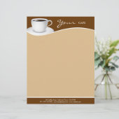 Lettre À En-tête Café White Cup Café Shop Business Letterhead (Debout devant)