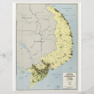Lettre À En-tête Carte du Vietnam du Sud Septembre 1972