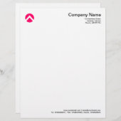 Lettre À En-tête Chevron cerclé - Rouge néon (Devant / Derrière)