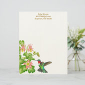 Lettre À En-tête Colibri à gorge rubis en colonnes (Debout devant)