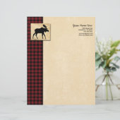 Lettre À En-tête Contrôle noir rouge d'orignaux (Debout devant)