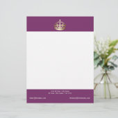 Lettre À En-tête Couronne d'or sur Arrière - plan pourpre (Debout devant)