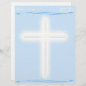 Lettre À En-tête Croix blanche sur en-tête bleu (Devant / Derrière)