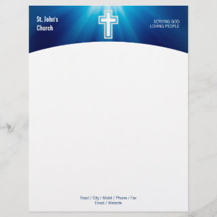 Lettre À En-tête Croix religieuse du christianisme  