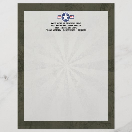 Lettre À En-tête Cru de corps d'air d'armée (Devant)