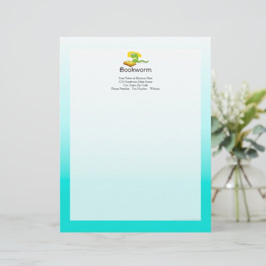 Lettre À En-tête Cute Bookworm (Debout devant)