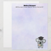 Lettre À En-tête Cute Koala dans une casquette de diplôme (Devant / Derrière)