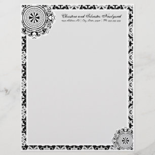 Lettre À En-tête Dentelle blanche arabesque, en-tête