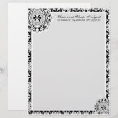 Lettre À En-tête Dentelle blanche arabesque, en-tête (Devant / Derrière)