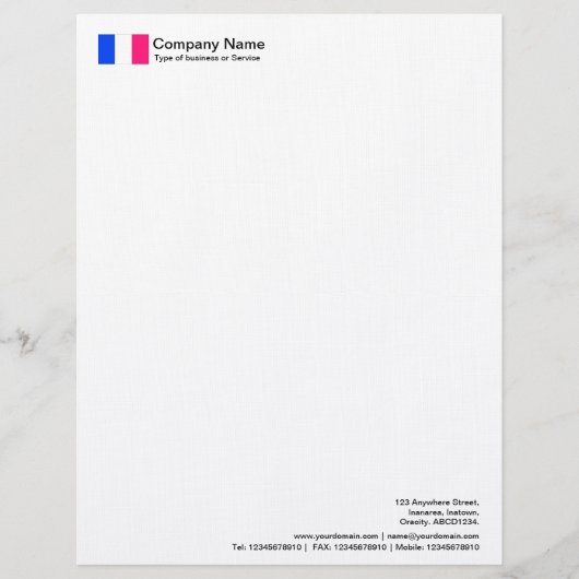 Lettre À En-tête Drapeaux - France (Devant)