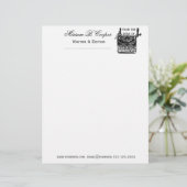 Lettre À En-tête Écrivain d'antiquités rétro-Vintage (Debout devant)