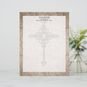 Lettre À En-tête Élégant défilement Croix chrétienne avec Arrière - (Debout devant)