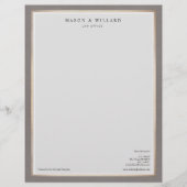 Lettre À En-tête Elégant Procureur professionnel Gold Frontière (Devant)