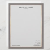 Lettre À En-tête Elégant Procureur professionnel Gold Frontière (Devant / Derrière)