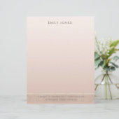 LETTRE À EN-TÊTE ÉLÉGANT ROSE MINIMAL GOLD SHIMMER PERSONNALISÉ (Debout devant)