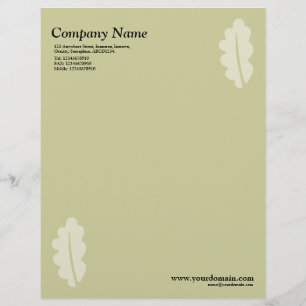 Lettre À En-tête Elégante feuille de chêne - Khaki clair