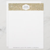 LETTRE À EN-TÊTE EMBLÉME BLANC ÉLÉGANT SUR EN-TÊTE PARTIES SCINTILL (Devant / Derrière)