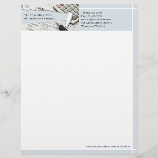 Lettre À En-tête En-tête comptable (Devant)