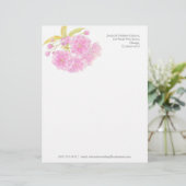 Lettre À En-tête En-tête d'art couleur vert rose fleuri (Debout devant)