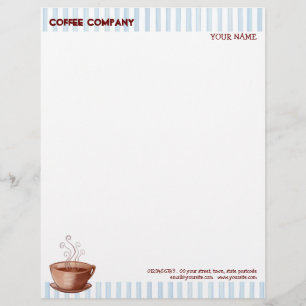 Lettre À En-tête En-tête de la coupe du café