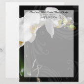 Lettre À En-tête En-tête de l'orchidée noire et blanche (Devant / Derrière)