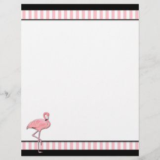 Lettre À En-tête En-tête d'entreprise de Flamant rose rose et noir
