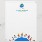 Lettre À En-tête Enfants globaux, (Devant / Derrière)