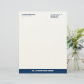 Lettre À En-tête Entreprise professionnelle Blue strié ecru (Debout devant)