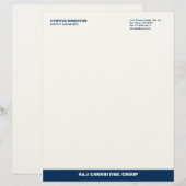 Lettre À En-tête Entreprise professionnelle Blue strié ecru (Devant / Derrière)