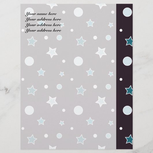 Lettre À En-tête Étoiles bleues (Devant)