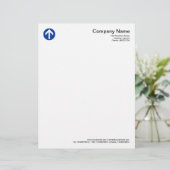 Lettre À En-tête Flèche cerclée - Bleu marine (Debout devant)