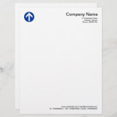 Lettre À En-tête Flèche cerclée - Bleu marine (Devant / Derrière)