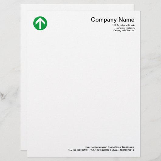 Lettre À En-tête Flèche cerclée - Vert herbe (Devant / Derrière)