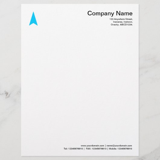 Lettre À En-tête Flèche fine - bleu ciel (Devant)