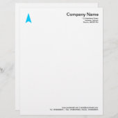 Lettre À En-tête Flèche fine - bleu ciel (Devant / Derrière)