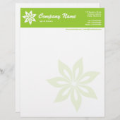 Lettre À En-tête Fleur - Martian Green (Devant / Derrière)