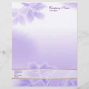 Lettre À En-tête Floral pourpre foncé