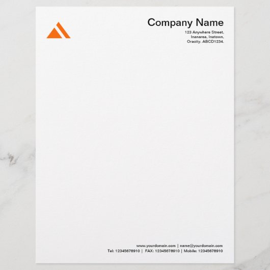 Lettre À En-tête Forme triangulaire 03 - Orange (Devant)