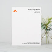 Lettre À En-tête Forme triangulaire 03 - Orange (Debout devant)