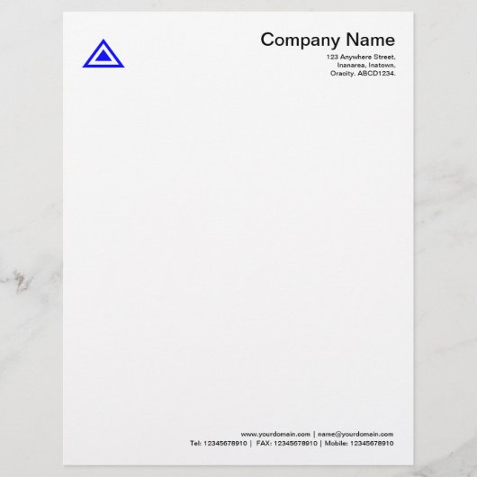 Lettre À En-tête Forme triangulaire - Bleu (Devant)