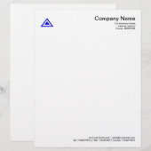 Lettre À En-tête Forme triangulaire - Bleu (Devant / Derrière)