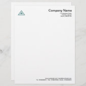 Lettre À En-tête Forme triangulaire - Vert océan (Devant / Derrière)