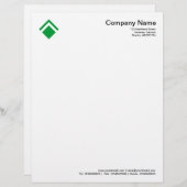 Lettre À En-tête Géométrique 01 - Vert herbe (Devant / Derrière)