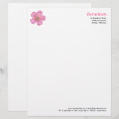 Lettre À En-tête Géranium (Devant / Derrière)