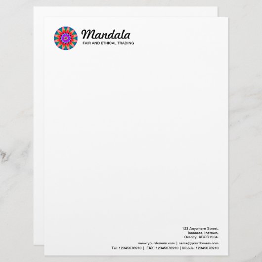 Lettre À En-tête Kaleidoscopic Mandala 03 (Devant / Derrière)