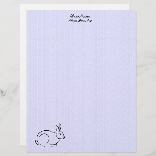Lettre À En-tête Lapin d'art en ligne (Devant / Derrière)