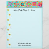 Lettre À En-tête L'édredon de patchwork de turquoise bloque (Devant)