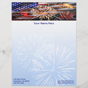 Lettre À En-tête Les Etats-Unis diminuent et des feux d'artifice