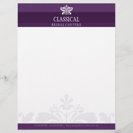Lettre À En-tête LETTERHEAD ÉLÉGANTE :: classe fleurie 12 (Devant)