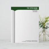 Lettre À En-tête Livre ouvert - Vert foncé 003300 (Debout devant)